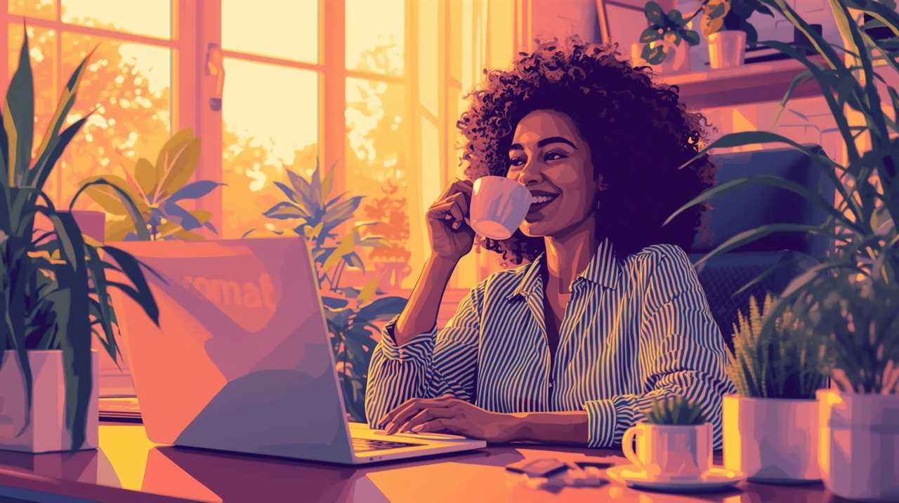 A relaxed entrepreneur reviewing marketing results after hiring a VA.