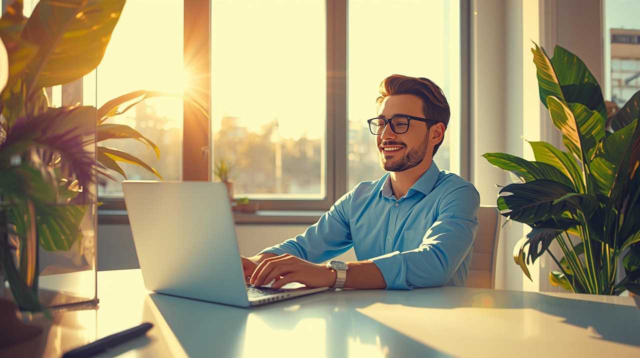 Entrepreneur relaxed and focused after delegating tasks to virtual assistants.