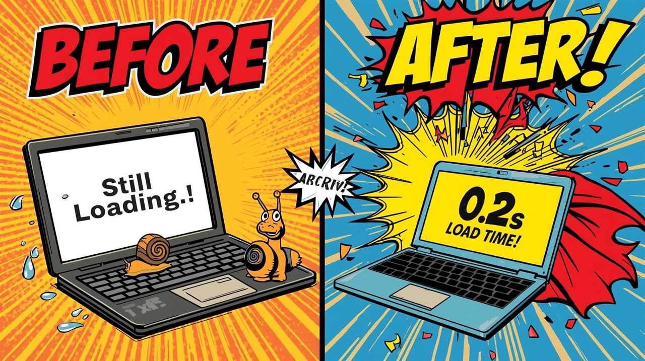 Funny meme-style collage comparing slow vs fast websites.