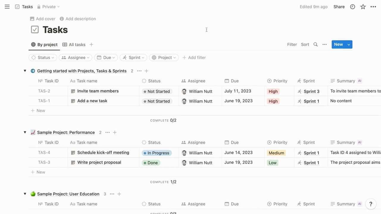 Notion Workspace Dashboard