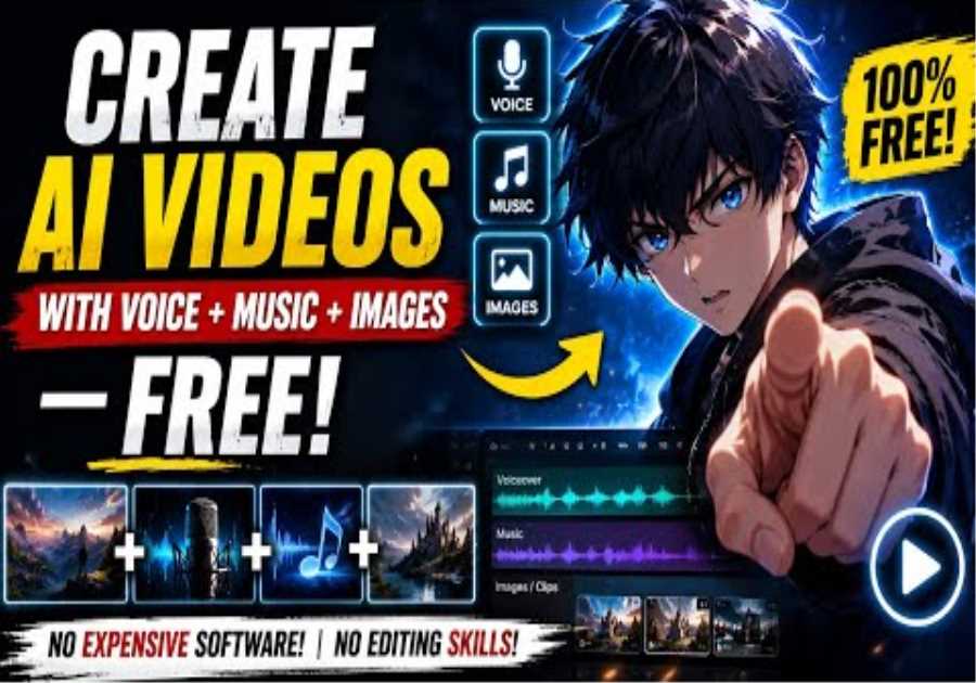 Create AI Videos With Voice + Music + Images — FREE! 🤯🎬